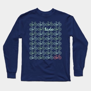 Bicycle Ride Patterned Long Sleeve T-Shirt